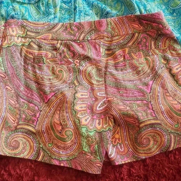 J Crew Size 12 Paisley Multi Colored Shorts Bundle Y2K 90s Crop Jacket XL - Picture 6 of 14
